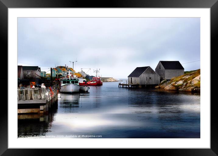 Peggys Cove, Nova Scotia, Canada Framed Mounted Print by Elaine Manley