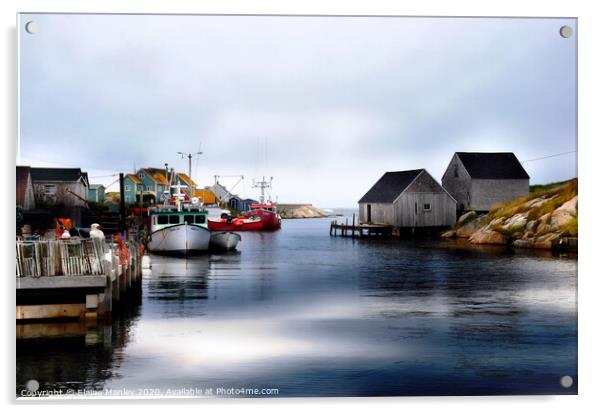 Peggys Cove, Nova Scotia, Canada Acrylic by Elaine Manley