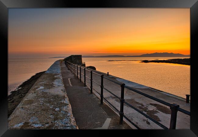 Saltcoats Harbour Sunset Framed Print by Chris Wright