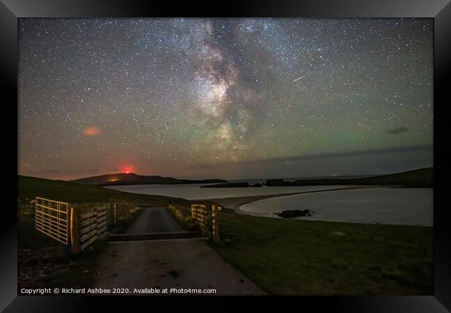 Milky Way over St Ninian's Isle, Shetland Framed Print by Richard Ashbee