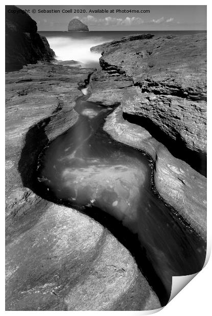 Trebarwith Strand Print by Sebastien Coell