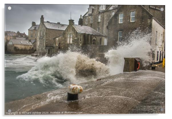 Stormy seas hit Lerwick, Shetland Acrylic by Richard Ashbee