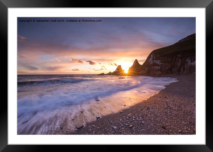 Westcombe Bay Sunset Framed Mounted Print by Sebastien Coell