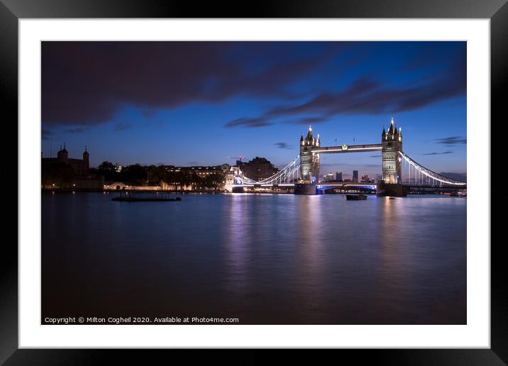 Tower Bridge at Twilight  Framed Mounted Print by Milton Cogheil