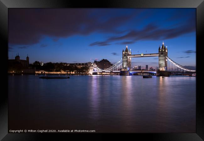 Tower Bridge at Twilight  Framed Print by Milton Cogheil