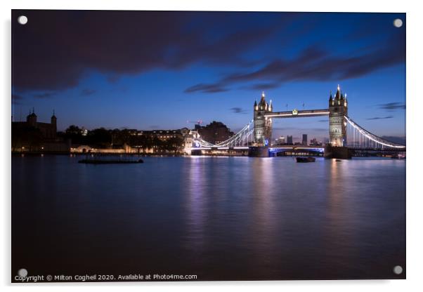 Tower Bridge at Twilight  Acrylic by Milton Cogheil