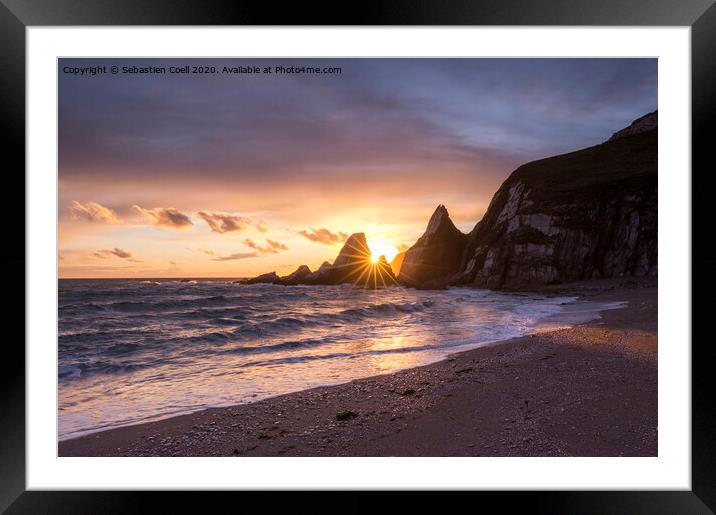 Westcombe Bay Sunset Framed Mounted Print by Sebastien Coell