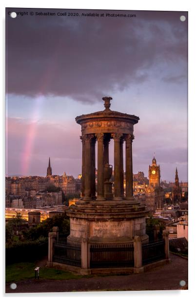 Edinburgh Carlton Hill Acrylic by Sebastien Coell