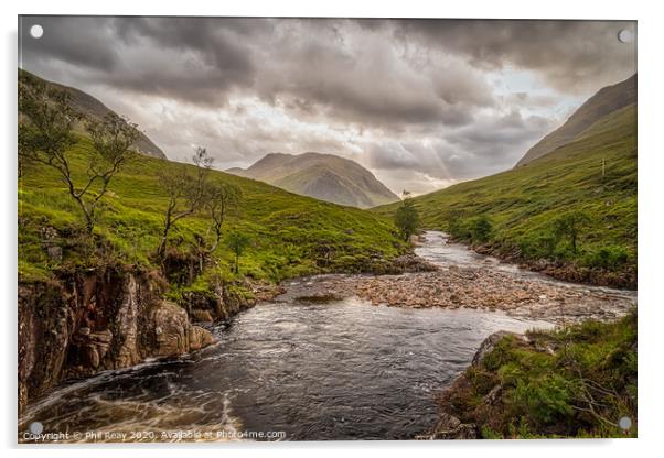 The River Etive Acrylic by Phil Reay