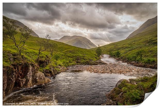 The River Etive Print by Phil Reay
