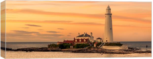 St. Mary's sunset Panorama Canvas Print by Naylor's Photography