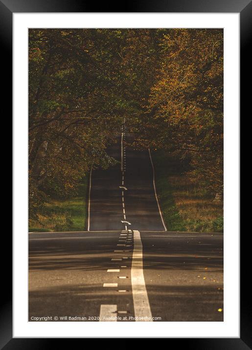 Empty road Framed Mounted Print by Will Badman