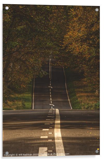 Empty road Acrylic by Will Badman