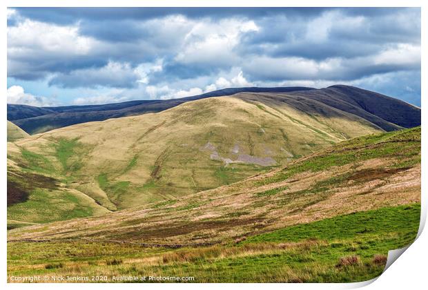 The Howgill Fells in Cumbria North West England Print by Nick Jenkins