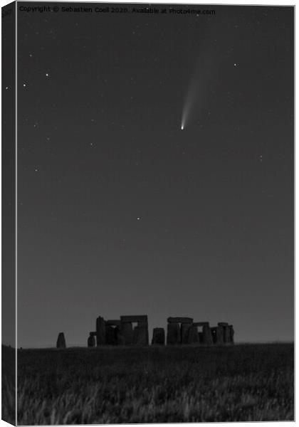 Stone Henge Neowise Canvas Print by Sebastien Coell