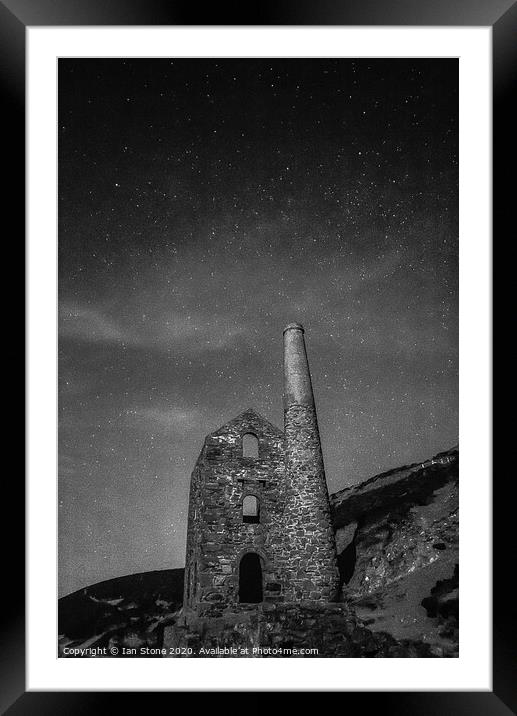 Starry night at Wheal Coates  Framed Mounted Print by Ian Stone