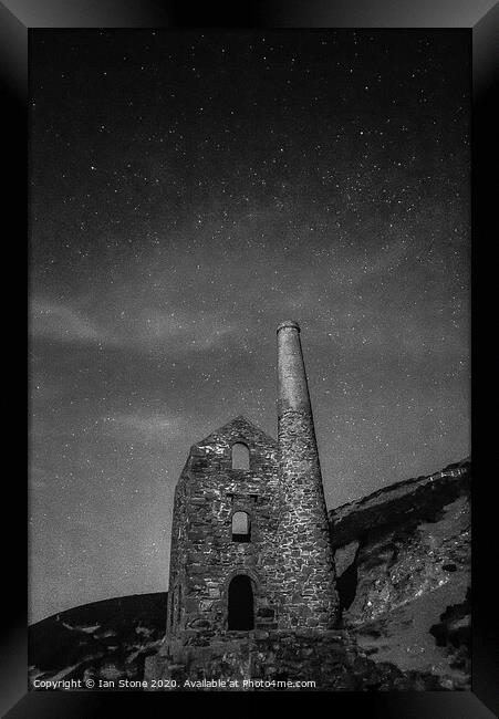 Starry night at Wheal Coates  Framed Print by Ian Stone