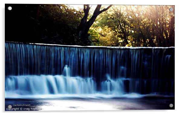Long exposure waterfall Acrylic by craig hopkins