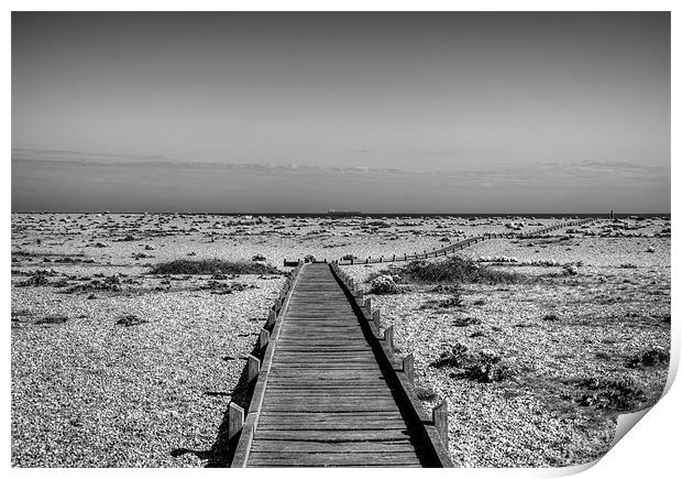 Dungeness Boardwalk to the Sea Print by Chris Thaxter