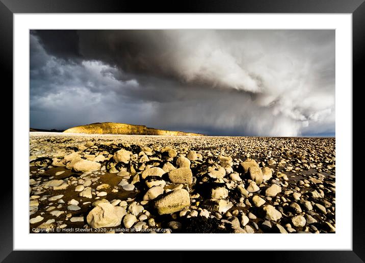 Stormy Skies over Llantwit Major Beach Framed Mounted Print by Heidi Stewart