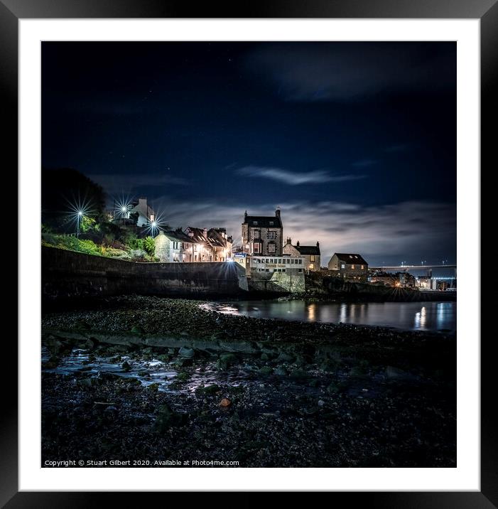South Queensferry at Night Framed Mounted Print by Stuart Gilbert