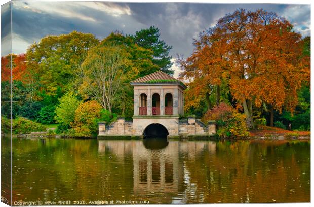 Birkenhead Park Boathouse in Autumn Canvas Print by Kevin Smith
