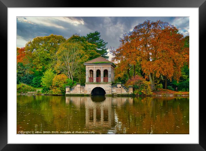 Birkenhead Park Boathouse in Autumn Framed Mounted Print by Kevin Smith