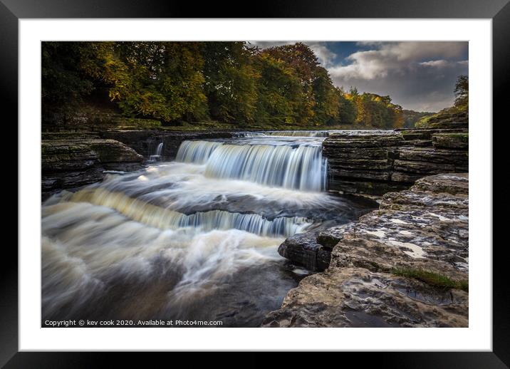 Dales waterfall Framed Mounted Print by kevin cook