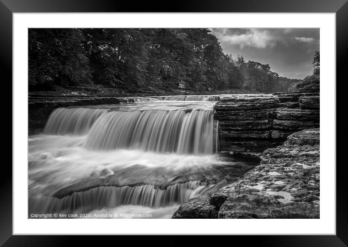 Aysgarth in Monochrome. Framed Mounted Print by kevin cook