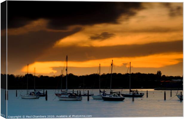 Sunset Over Port Solent Canvas Print by Paul Chambers