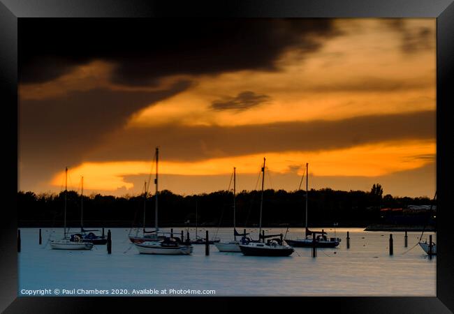 Sunset Over Port Solent Framed Print by Paul Chambers