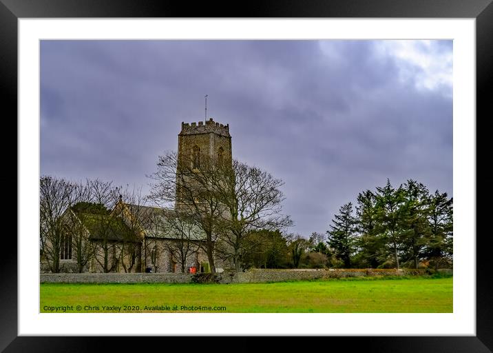 St Andrews Church, Bacton Framed Mounted Print by Chris Yaxley