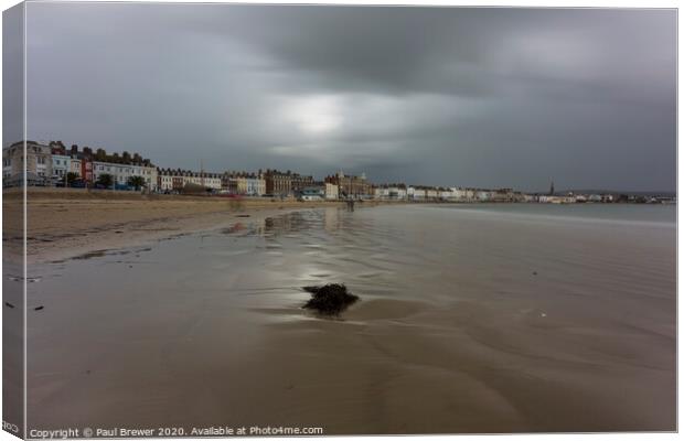 Weymouth Beach Dorset Canvas Print by Paul Brewer