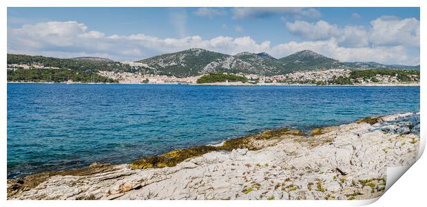 Panorama of Hvar Town from one of the Pakleni Islands Print by Jason Wells