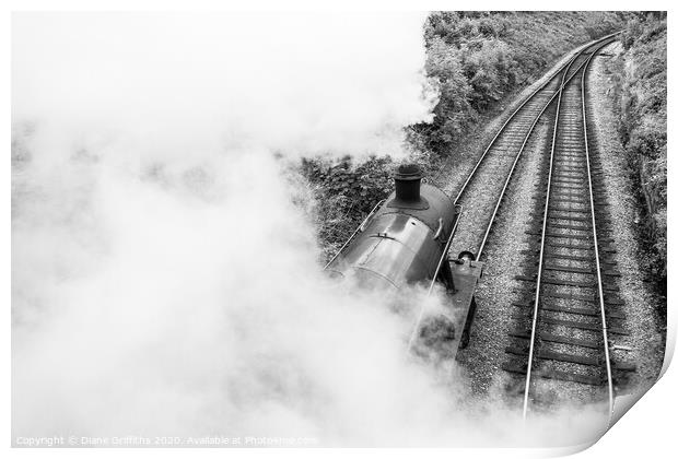 Steam Train at Llangollen Print by Diane Griffiths