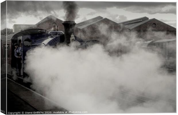 Steam Train at Chasewater Canvas Print by Diane Griffiths