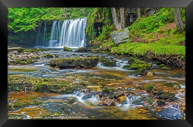 Upper Ddwli Waterfall Vale of Neath south Wales Framed Print by Nick Jenkins