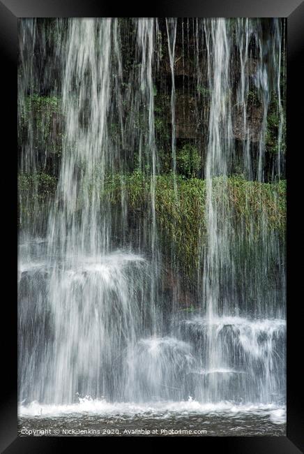 The lower section of the Upper Ddwli Waterfall  Framed Print by Nick Jenkins