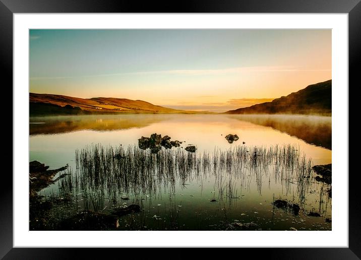 Sunrise At Tingwall Loch, Shetland. Framed Mounted Print by Anne Macdonald