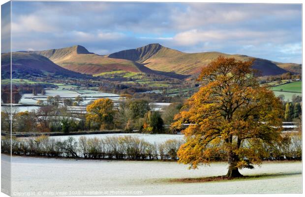 Brecon Beacons Frost-Kissed Autumn Dawn. Canvas Print by Philip Veale