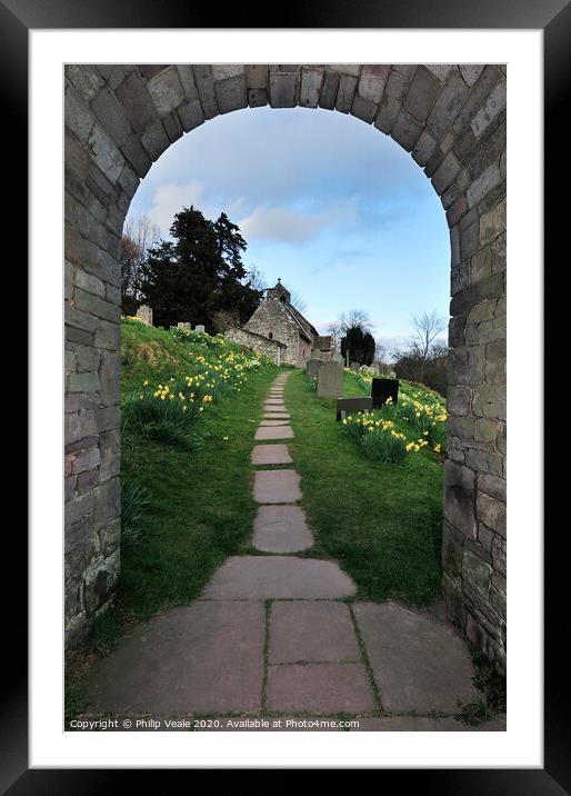 St Issui's Parish Church, Partrishow in Spring. Framed Mounted Print by Philip Veale