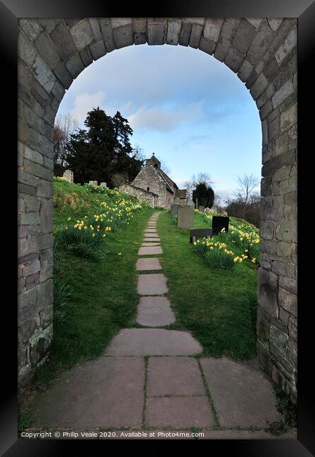 St Issui's Parish Church, Partrishow in Spring. Framed Print by Philip Veale