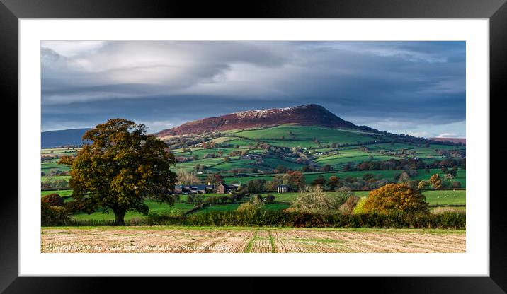 Skirrid Mountain after Autumn Snow Storm. Framed Mounted Print by Philip Veale