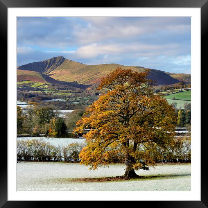 Brecon Beacons on a Frosty Autumn Morning. Framed Mounted Print by Philip Veale