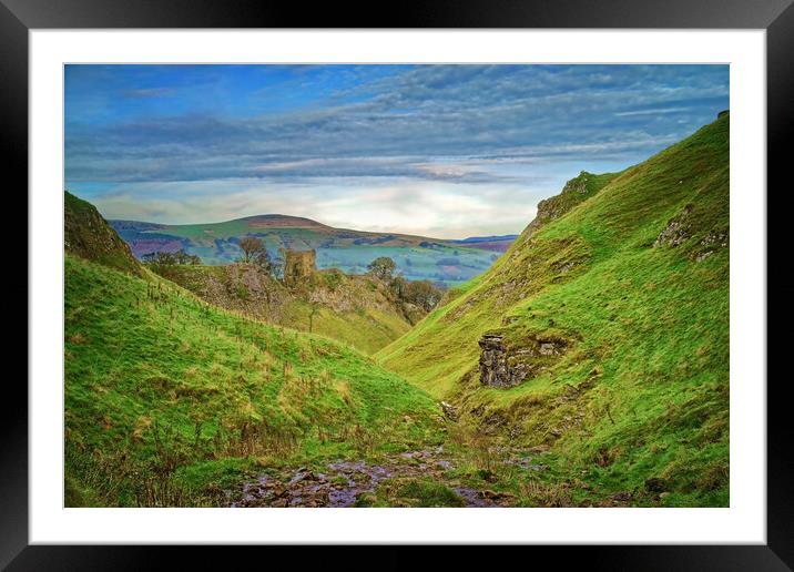 Peveril Castle from Cave Dale Framed Mounted Print by Darren Galpin