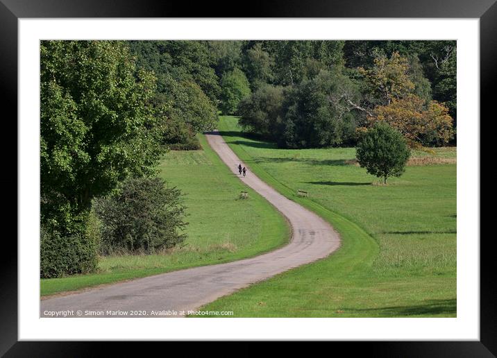 Serene Cycling in Windsor Great Park Framed Mounted Print by Simon Marlow