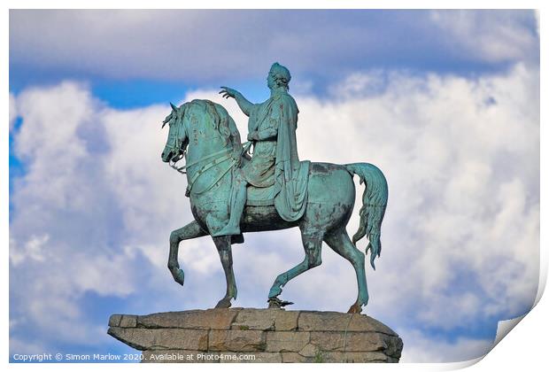 Copper Horse Statue of King George III Print by Simon Marlow