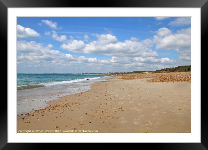 A sweeping view across the beach at Hengistbury He Framed Mounted Print by Simon Marlow