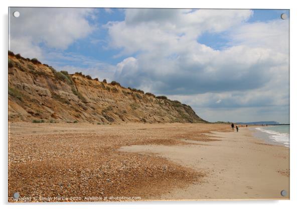 A sweeping view across the beach at Hengistbury Head Acrylic by Simon Marlow