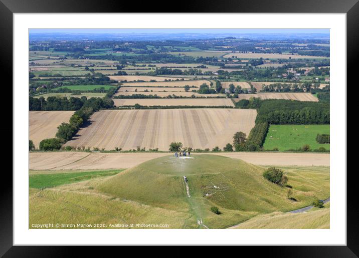 Countryside of Hampshire view from White Horse Hill Framed Mounted Print by Simon Marlow